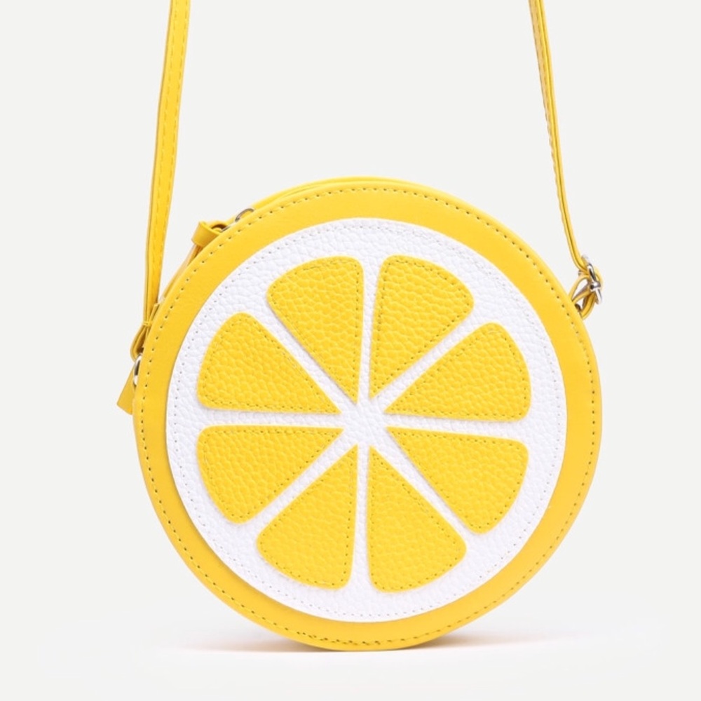 Yellow Lemon Shaped Crossbody Bag